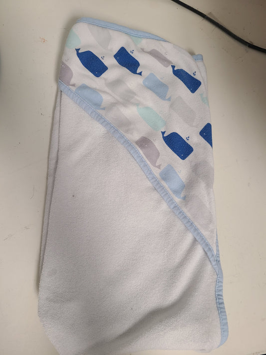White/Blue Whale Cloud Island Towel