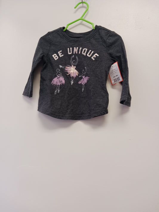 Grey Old Navy Long Sleeve Ballerina Shirt 12/18m, 12M G