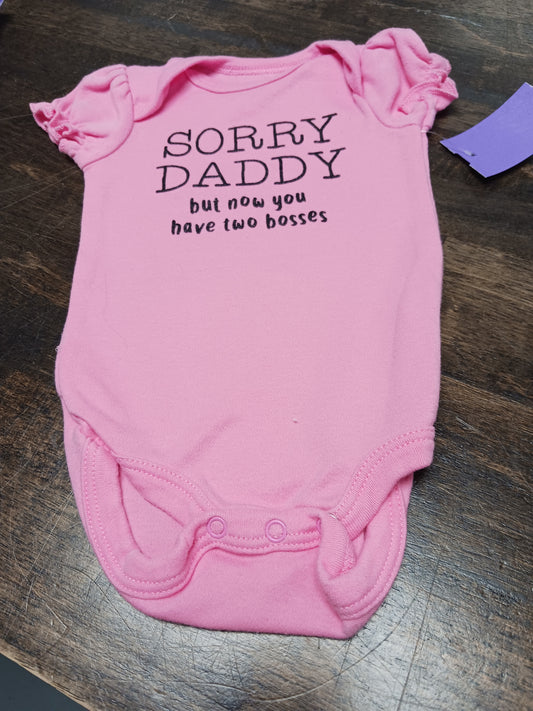 Pink Sorry Daddy Wild Child Onesie, NB G