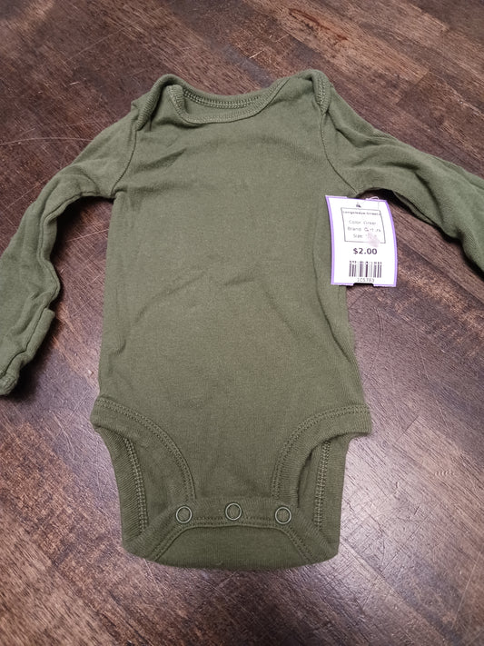 Green Carters Longsleeve Onesie, NB B