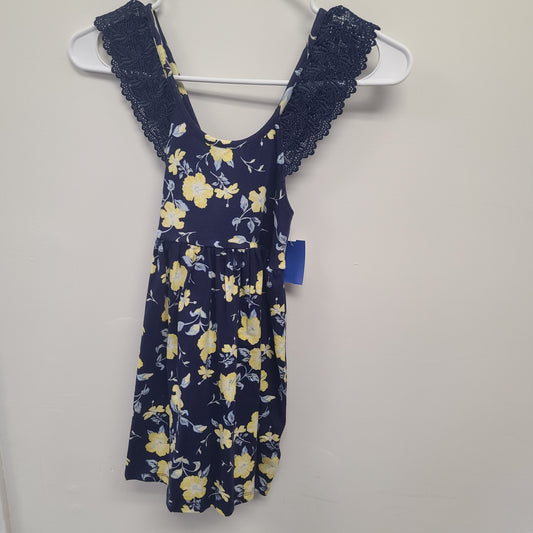 Navy/Yellow Flower Cynthia Rowley Dress, 4T G