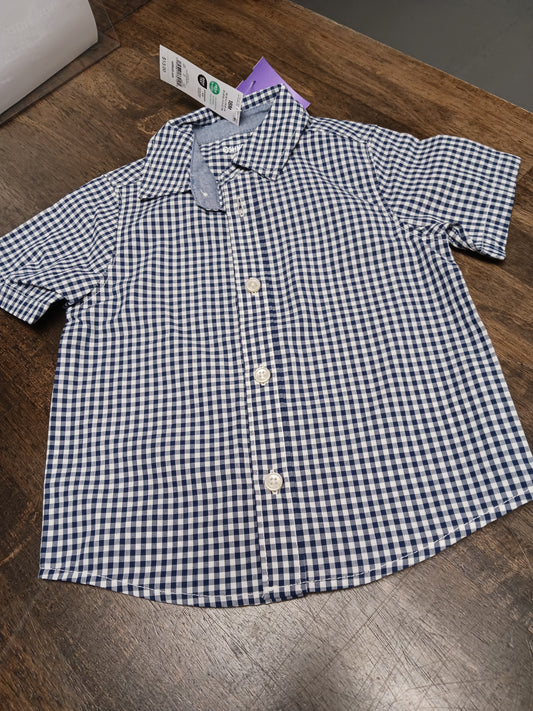 Blue/White Plaid OshKosh Button Up, 18M B