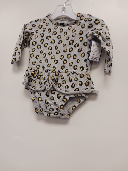 Grey/Gold Cheetah Carters Longsleeve Onesie, 9M G