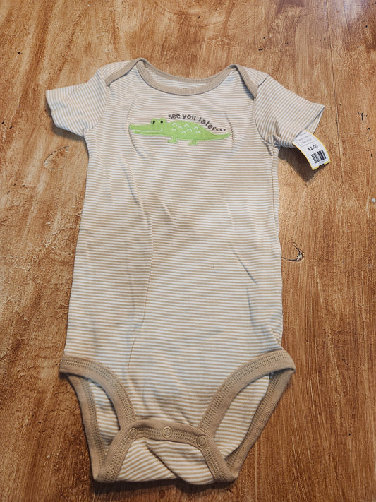 Tan/White Striped Alligator Carters Onesie, 2T B