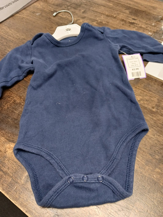 Navy  Longsleeve Onesie, 9M B