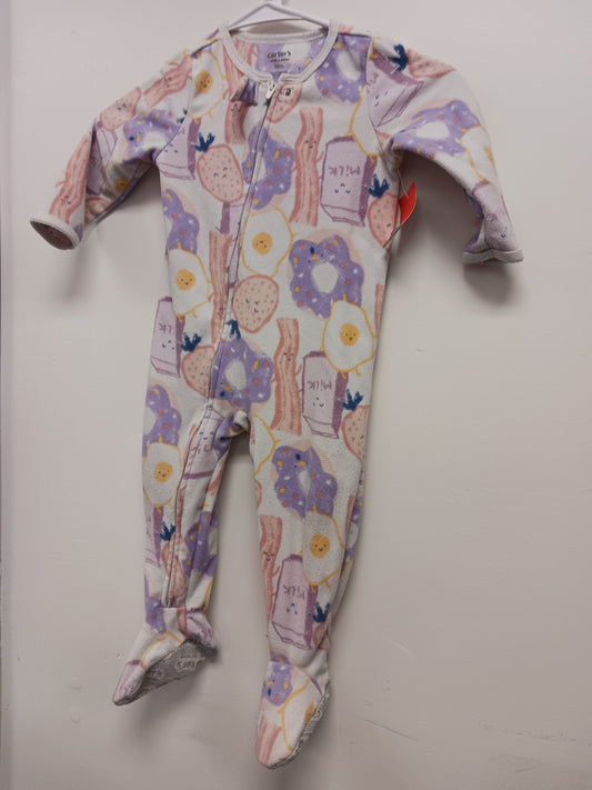 white/pink/purple Carters Breakfast Food Sleeper, 18M G