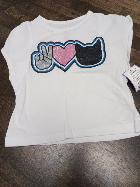 white Limited Too Cat Shirt, 4T G