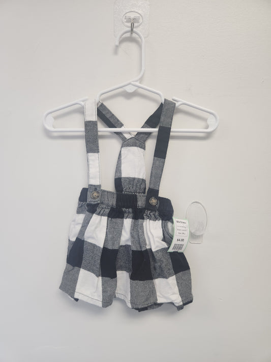 Black/White Plaid carters Bib Dress, 6M G