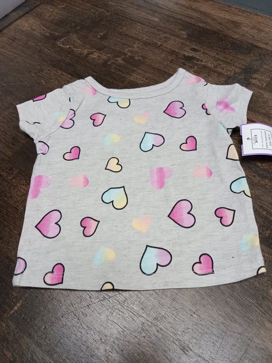 Grey/Colorful Heart Garanimals Shirt, NB G