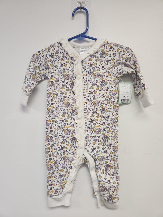 White/Purple/Yellow Flowers Modern Moments Pant One Piece, 3M G