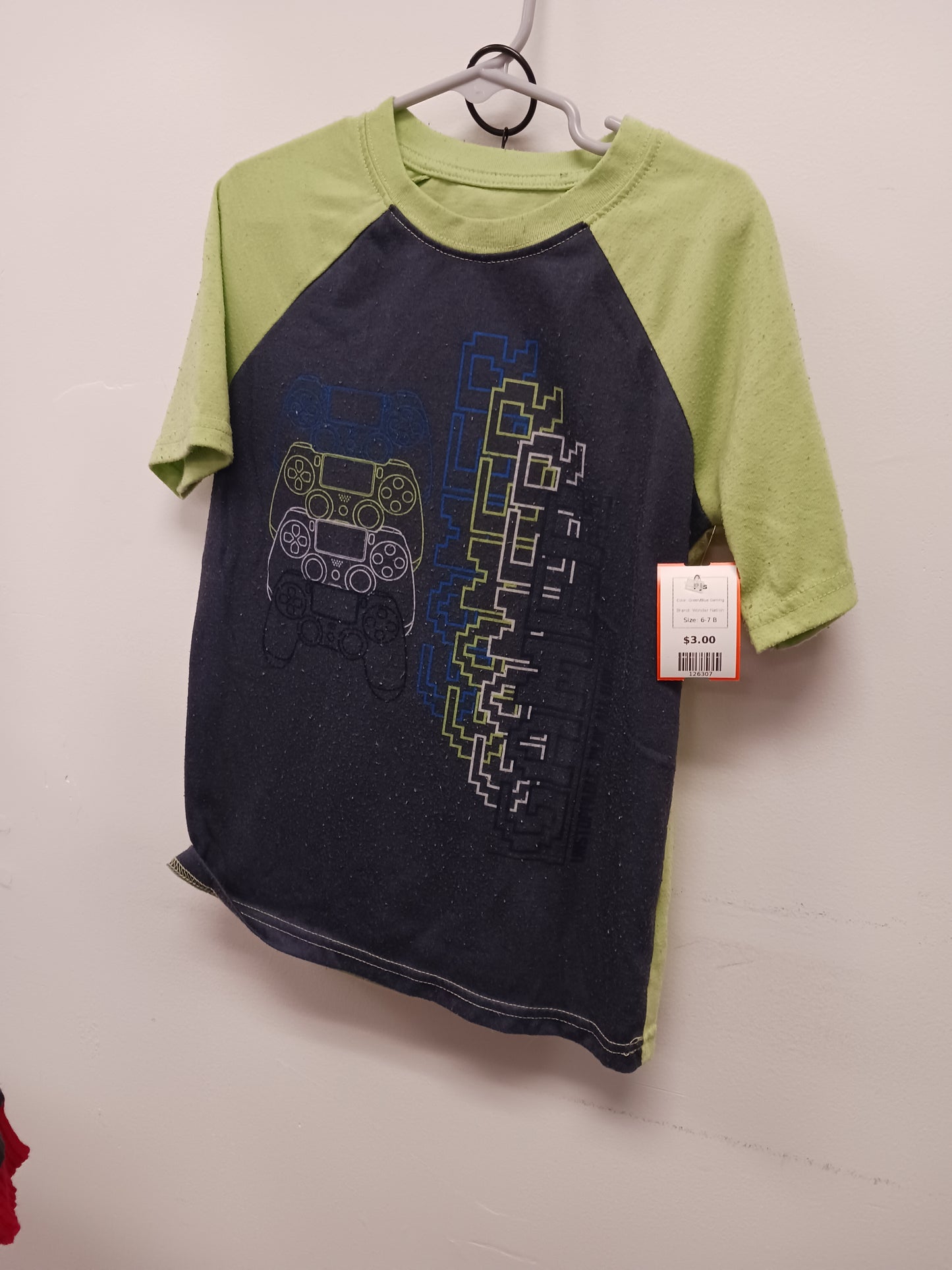 Green/Blue Gaming Wonder Nation Pjs, 6-7 B