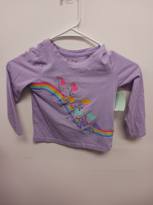 Purple Cat & Jack Long Sleeve Unicorn  Shirt, 5T G