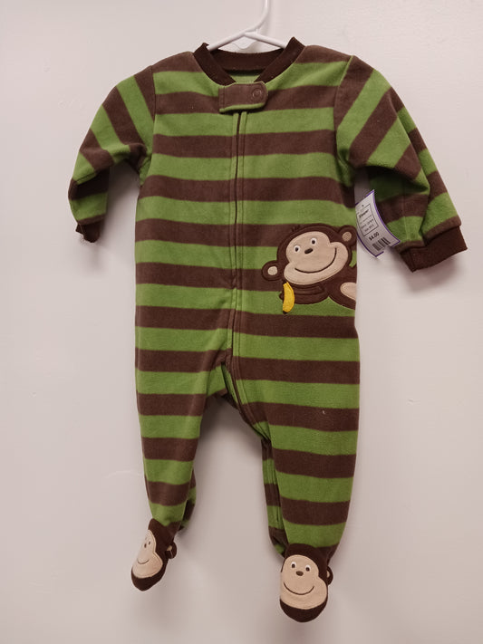 Green/Brown Striped Carters Sleeper, 6M B