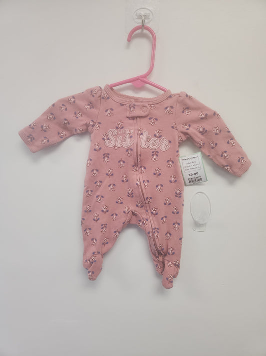 Pink Carters Flower Sleeper, Preemie G