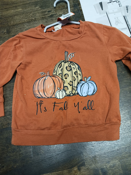 Rust Boutique Long Sleeve Pumpkin Shirt, 2T G