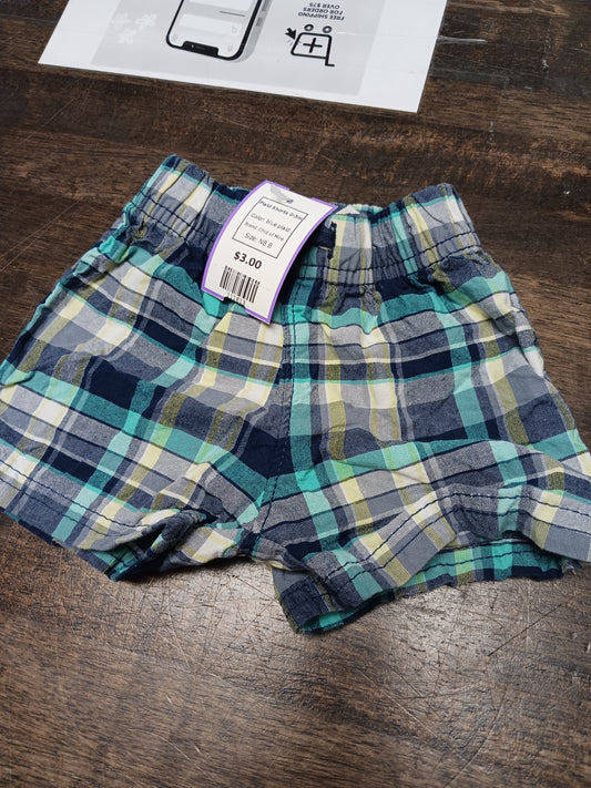 blue plaid Child of Mine Plaid Shorts 0-3m, NB B