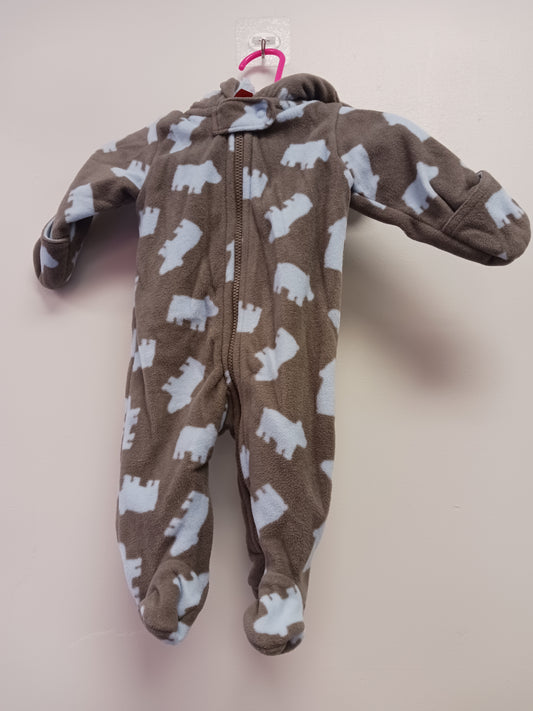 Grey/Blue Bear Carters Snow Suit, NB B
