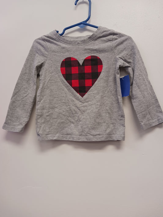 Grey/Red/Black Heart Cat & Jack Longsleeve Shirt, 18M G