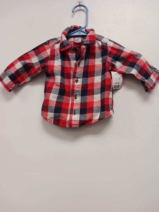 Red/Grey/White Carters Flannel, 6M B
