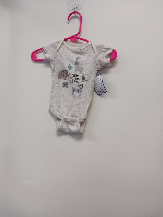Grey Animal Gerber Onesie, NB B