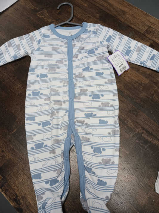 white Duck Duck Goose Bear Sleeper 3-6m, 3M B