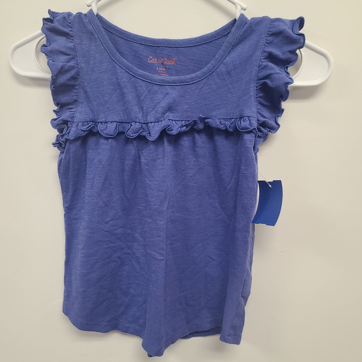blue Cat & Jack Ruffled Top, 6 G