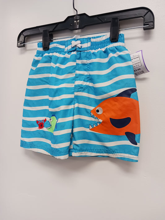 Blue/White Fish Healthtex Swim Trunks, 2T B