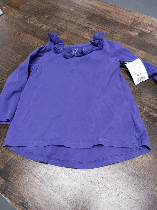 purple Childrens Place Long Sleeve Bow Shirt, 18M G