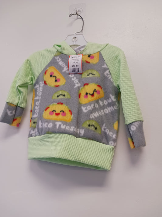 green/grey Boutique Taco Hoodie, 18m