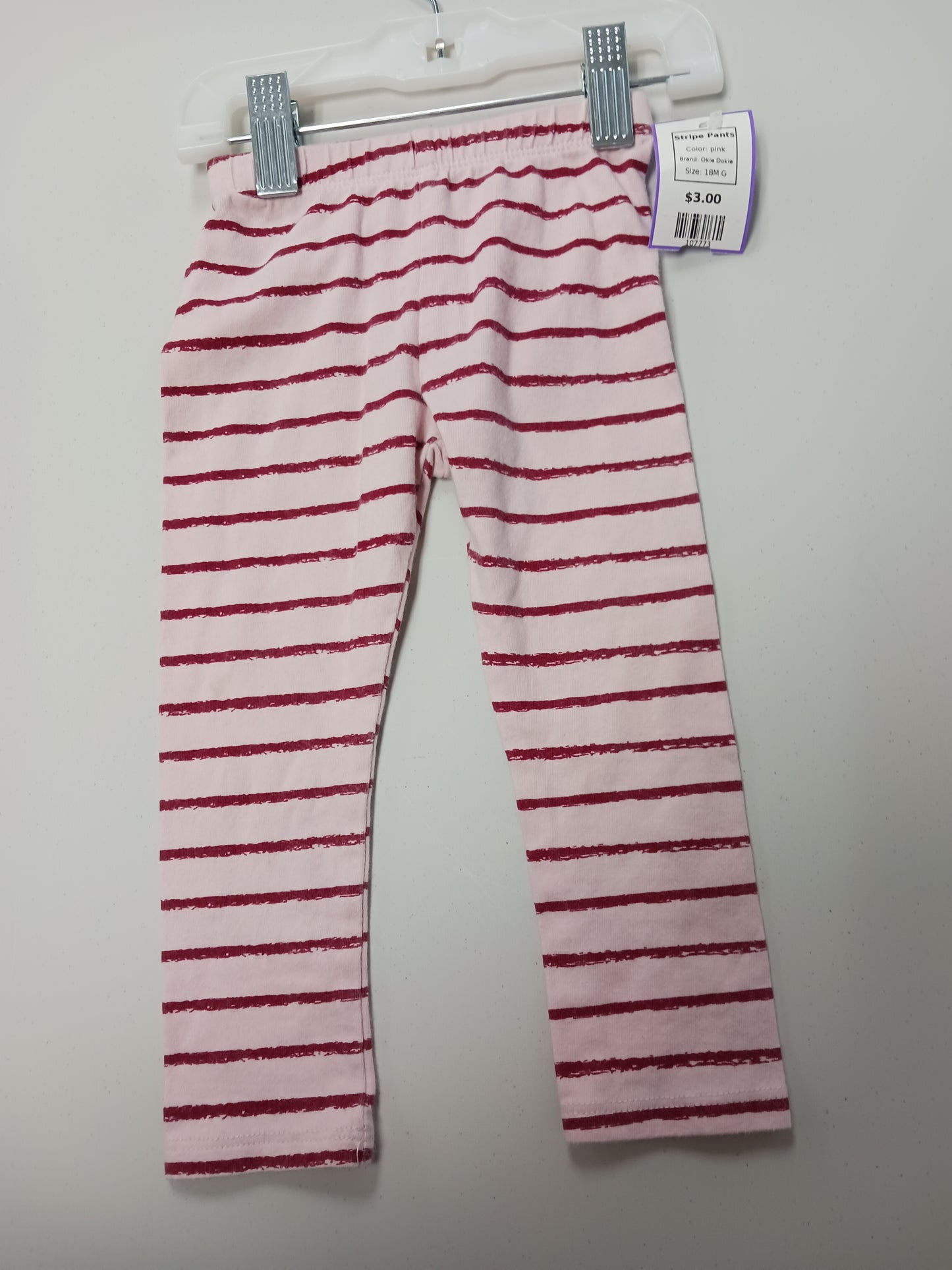 pink Okie Dokie Stripe Pants, 18M G