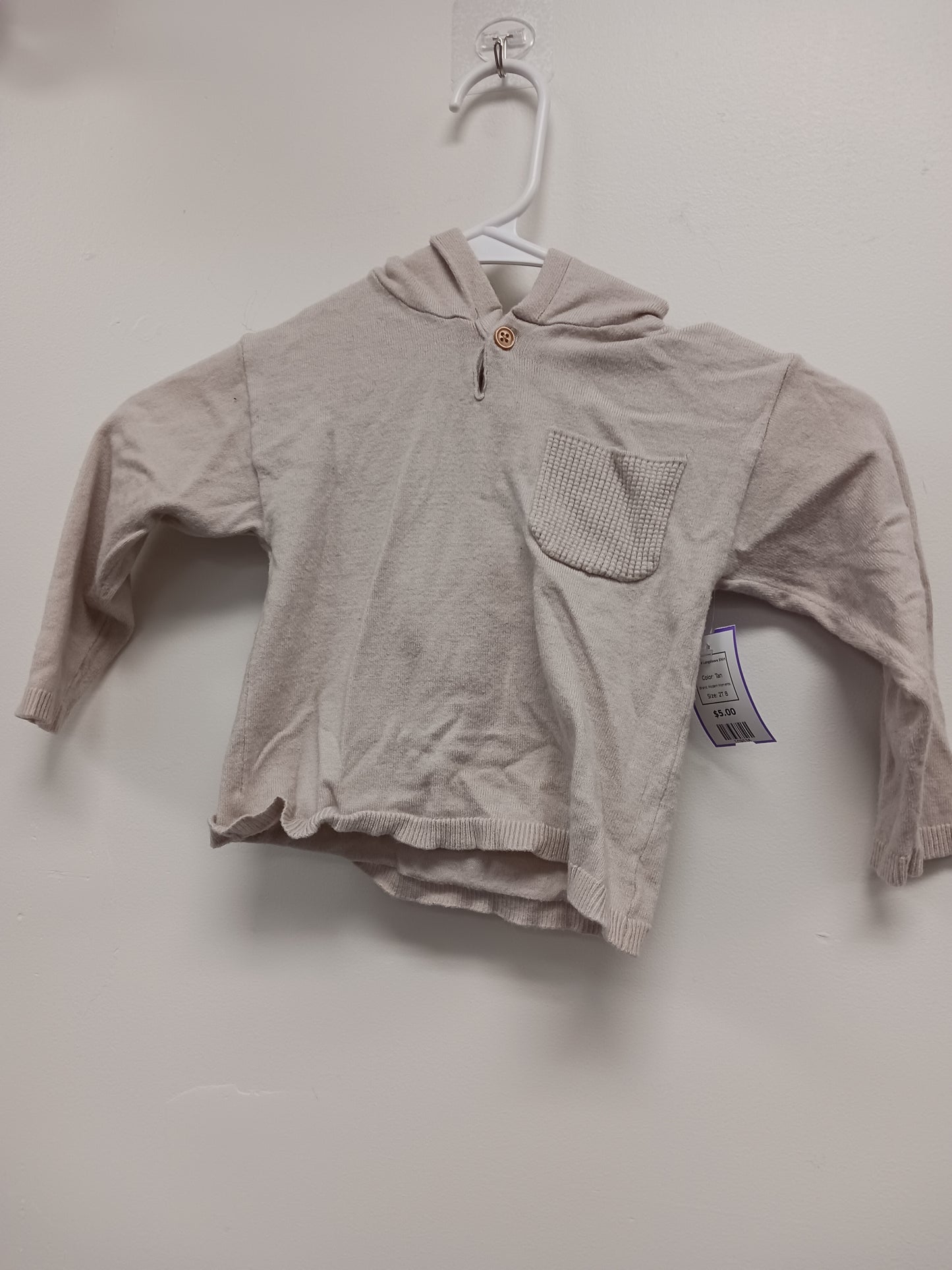 Tan Modern Moments Hooded Longsleeve Shirt, 2T B