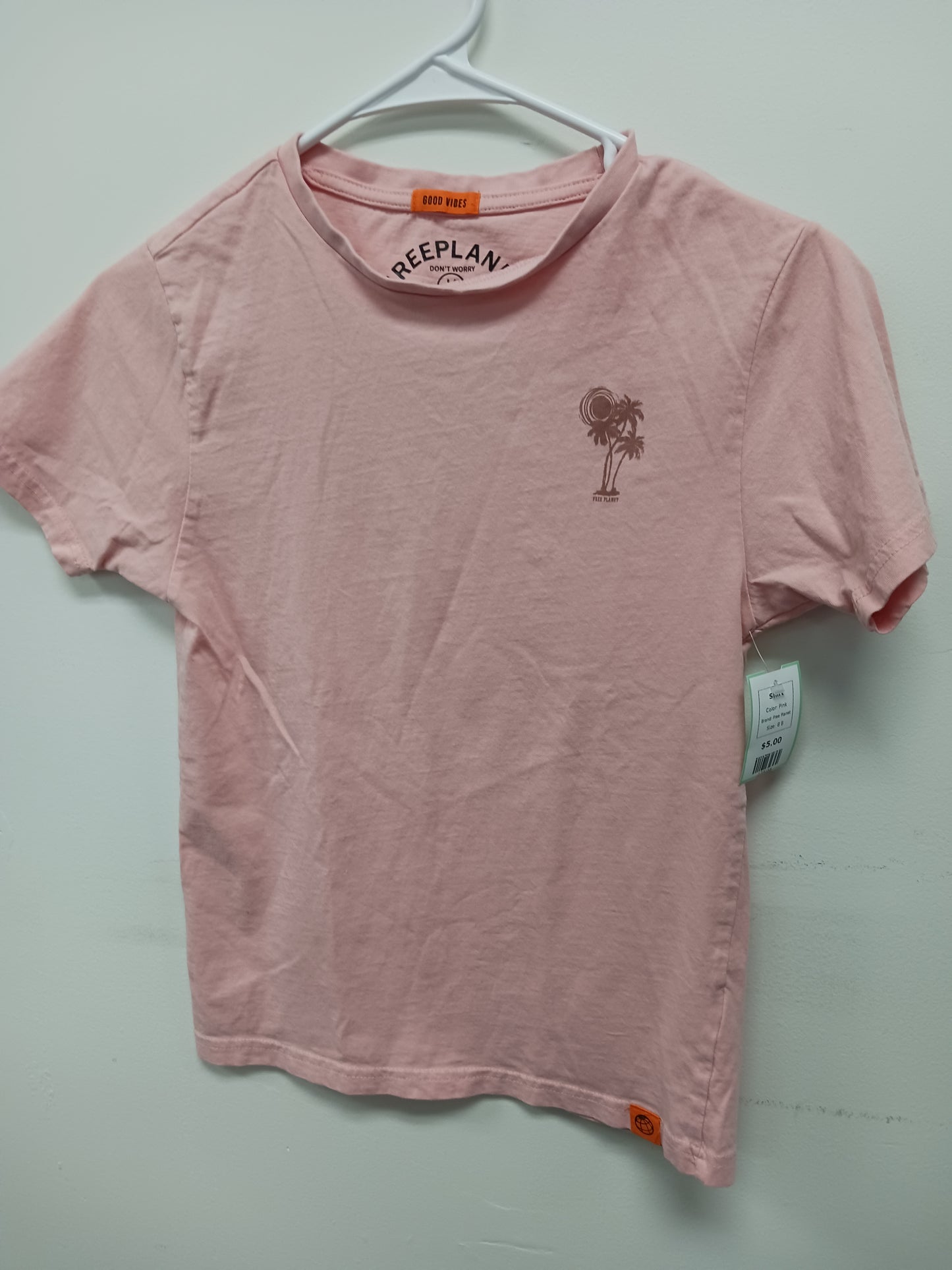 Pink Free Planet Shirt, 8 B
