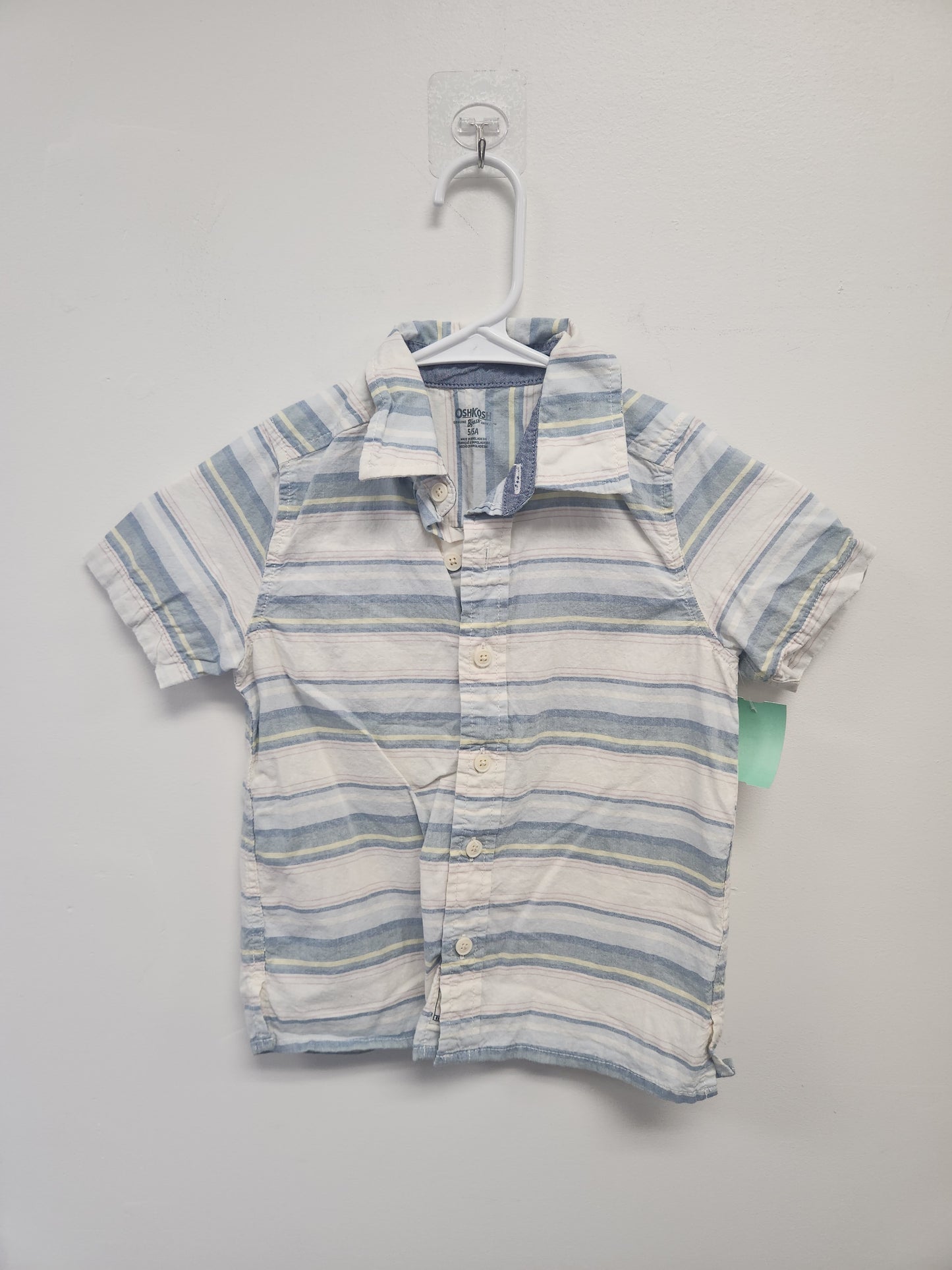 White/Blue/Yellow OshKosh Button Up, 5T B
