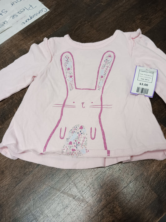 Pink Bunny Jumping Bean Longsleeve Shirt, 6M G