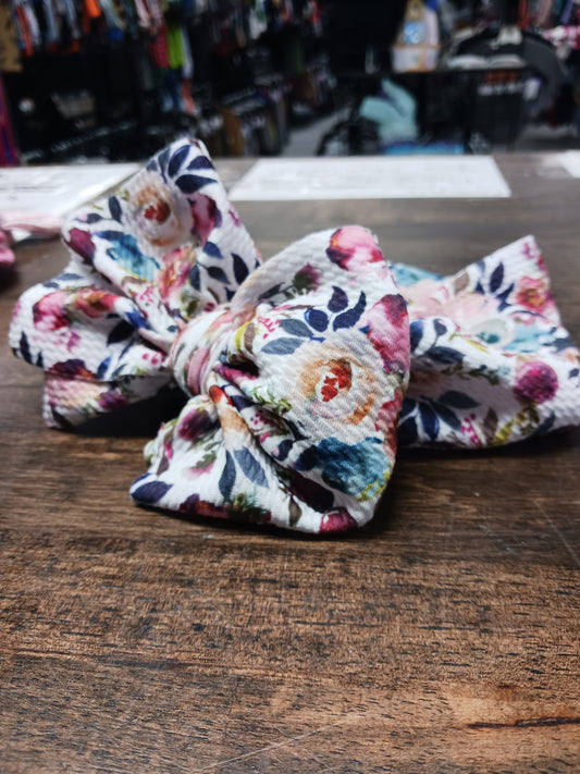 White/Colorful Flower Little Roos Headwrap, Baby