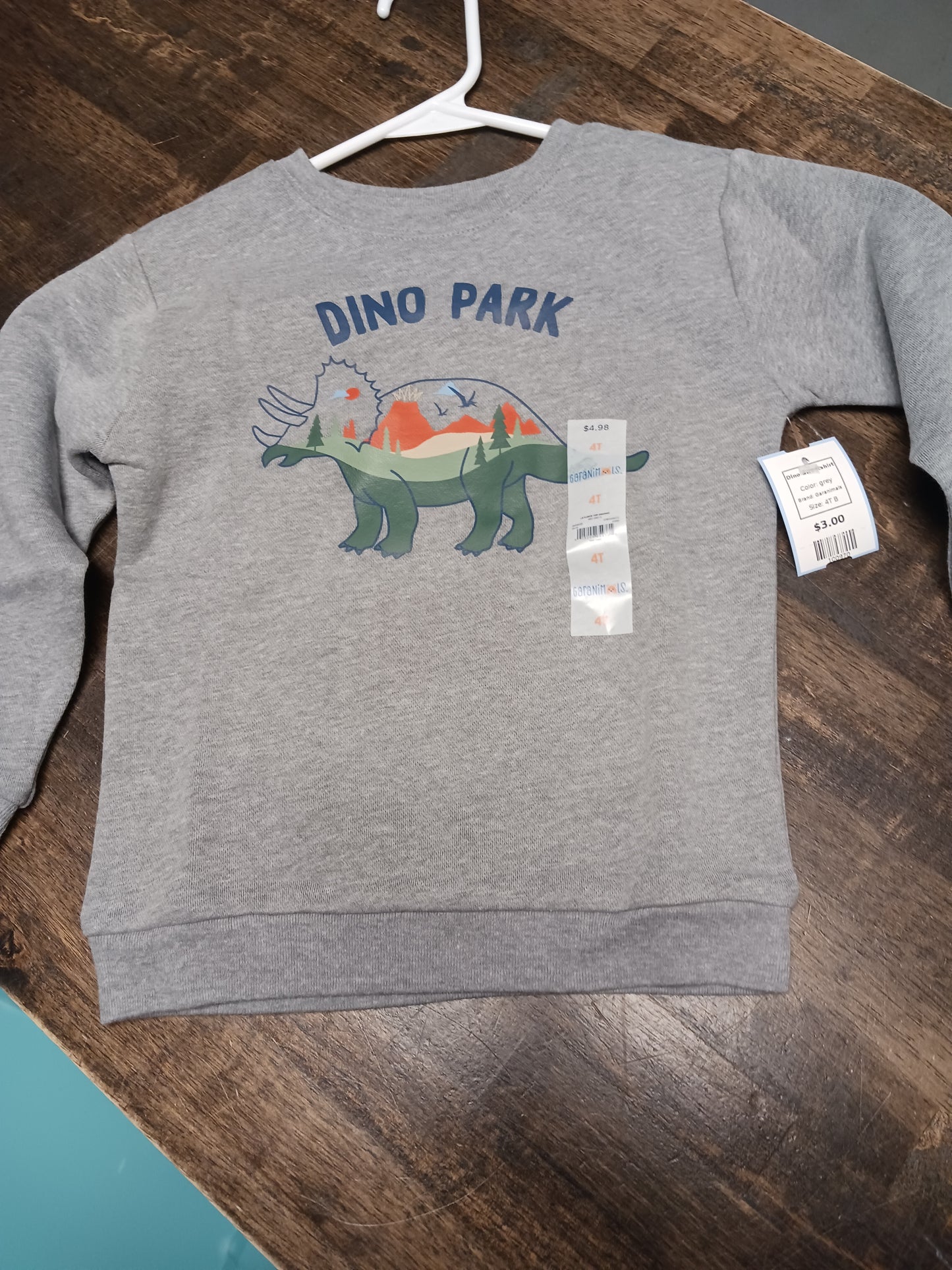 grey Garanimals Dino Sweatshirt, 4T B