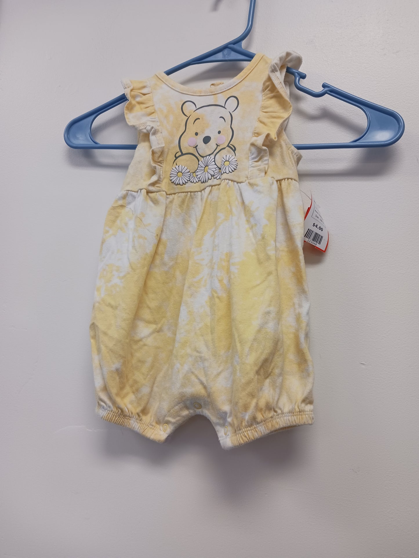 Yellow/White Pooh Disney Baby Short One Piece, 18M G