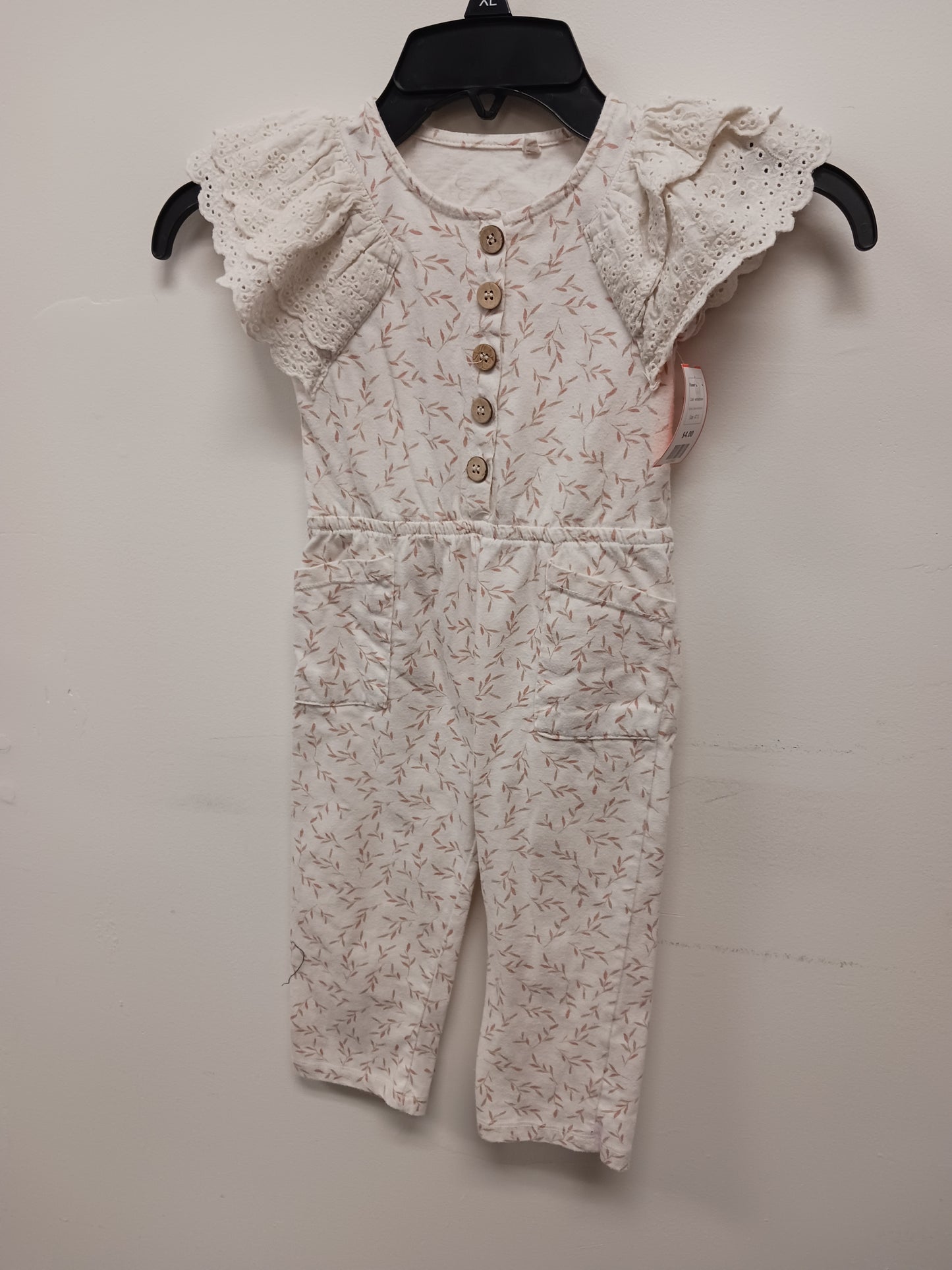 white/brown Jessica Simpson Flower one piece, 4T G