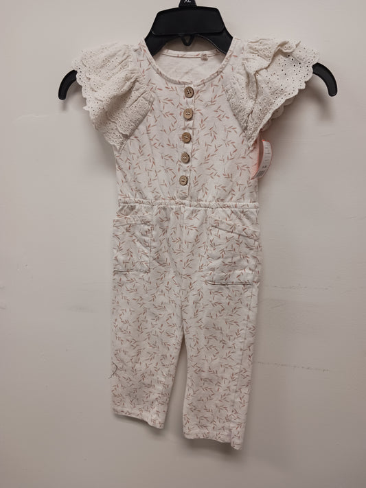 white/brown Jessica Simpson Flower one piece, 4T G