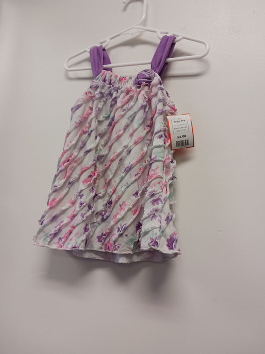 White/Pink/Purple Little Lass Tank Top, 3T G