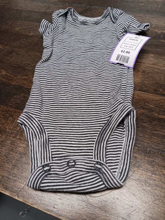 Grey/White Striped Carters Onesie, NB B