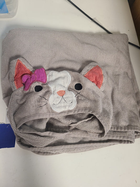 Grey Kitty  Hooded Towel