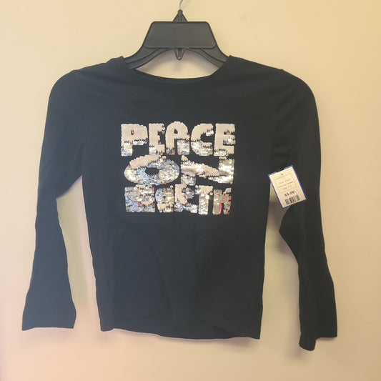 Black Epic Threads Long Sleeve Peace On Earth Tshirt, 7 G