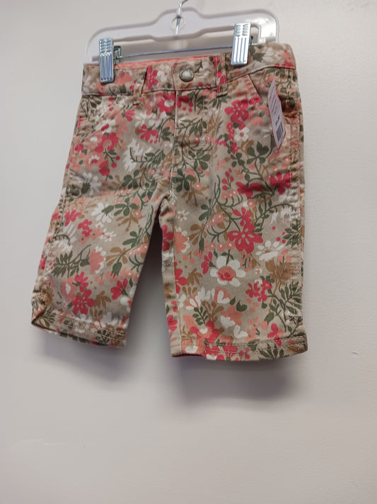 Tan/Orange genuine kids Flowered Shorts, 2T G