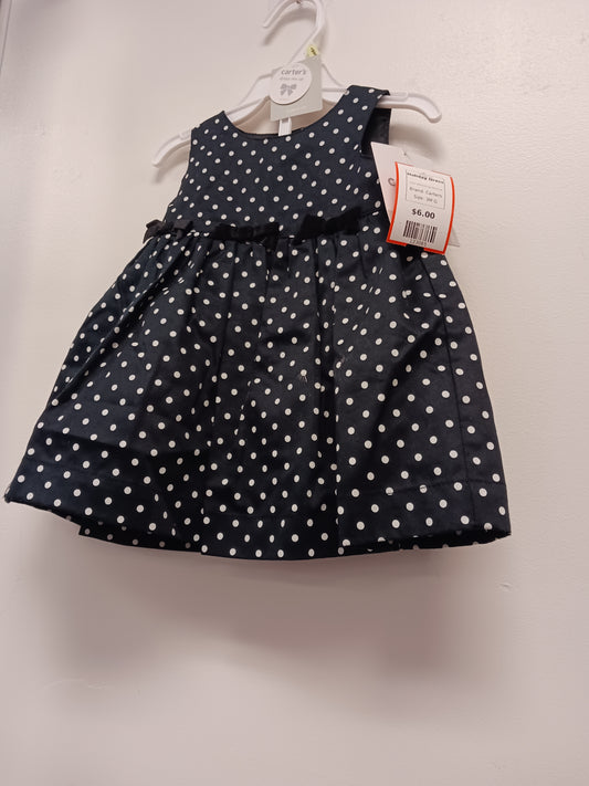 Black/White Polka Dot Carters Holiday Dress, 3M G