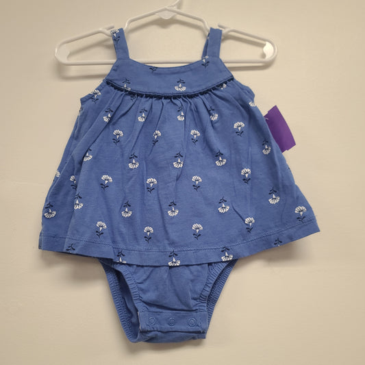 Blue Flower Carters Dress, 12M G