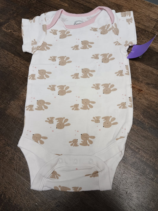White/Pink/Brown Bunny Wonder Nation Onesie, 12M G