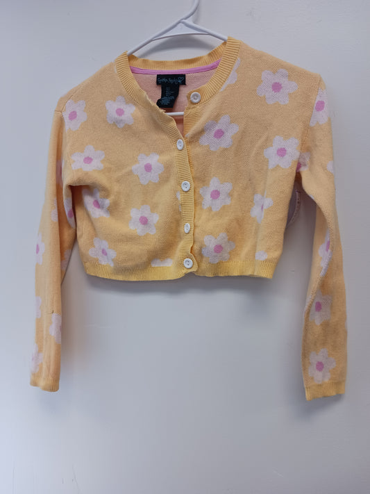 Yellow/White/Pink Flower Cynthia Rowley Cardigan, 7 G