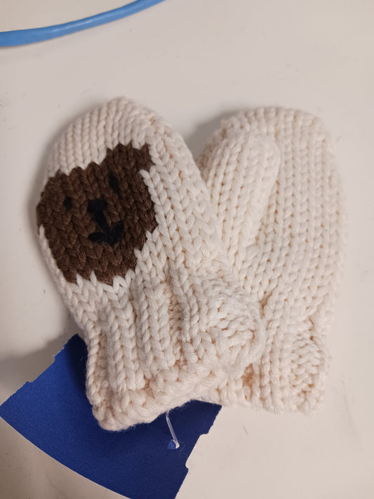 beige Baby Gap Dog Mittens