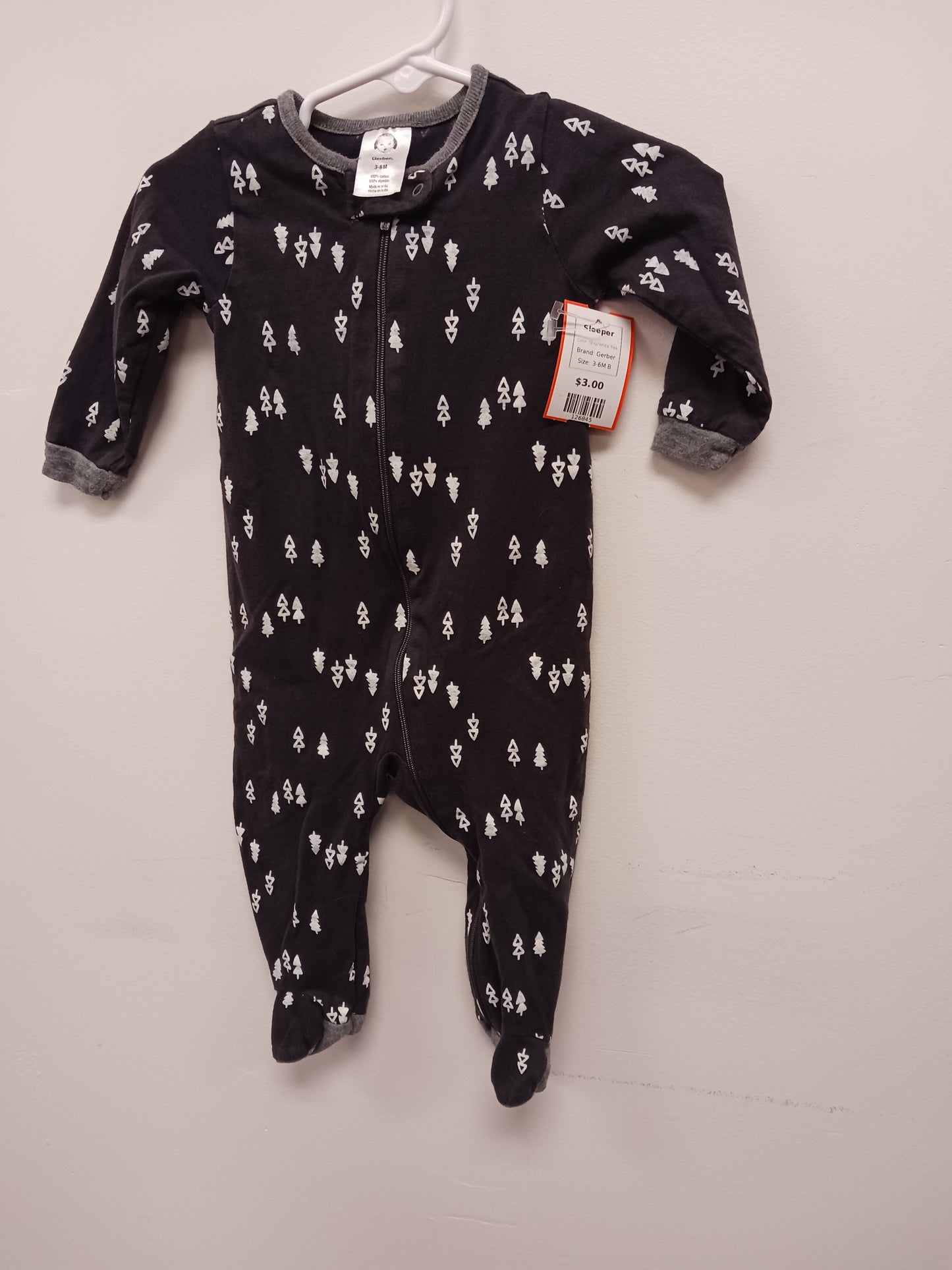 Grey/White Tree Gerber Sleeper, 3-6M B